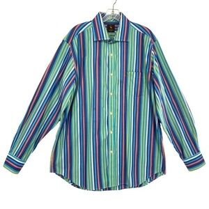 Tailorbyrd Men’s Colorful Striped Button Down Dress Shirt